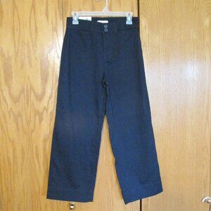JOE FRESH WOMEN'S SIZE 8 CROPPED PANTS NAVY HIGH RISE WIDE LEG CAPRIS NEW